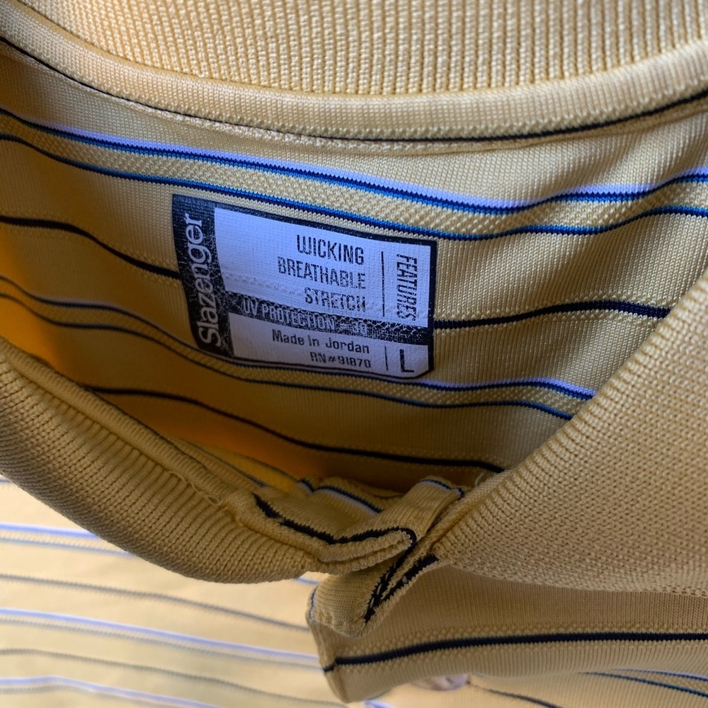 Slazenger yellow stripe shirt - Picture 4 of 5